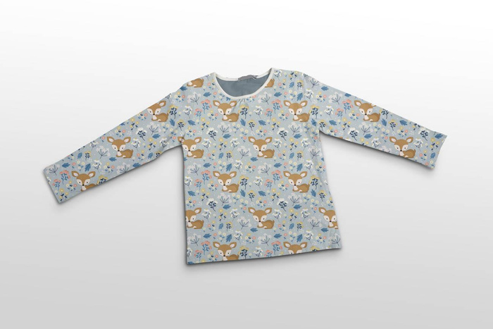 DEERS ON A MEADOW pat. 2 - single jersey with elastane 
