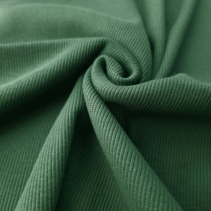 Ribbed knit fabric - DARK GREEN (d-068)