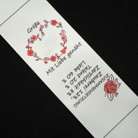 Mädchen Textillabel "HERZEN" DE - 4 Stck Set / Größe nach Wahl