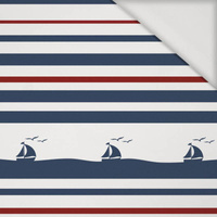 SCHIFFE / Streifen (marine) - panel, Viskose-Jersey