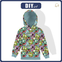 KID'S HOODIE (ALEX) - ZOMBIE - looped knit fabric (158/164)