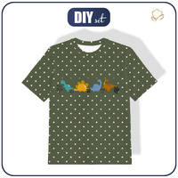KINDER T-SHIRT - BUNTE DINOSAURIER - Single Jersey ITY (104/110)