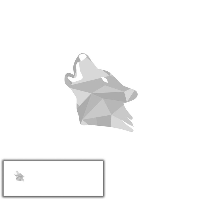 GEOMETRISCHER WOLF (ADVENTURE) - panoramisches Paneel 60 cm
