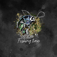FISHING TIME - PANEL (75cm x 80cm) tkanina wodoodporna