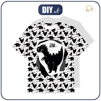 KINDER T-SHIRT - SCHWARZER DINOSAURIER / ARR - Single Jersey ITY (92/98)