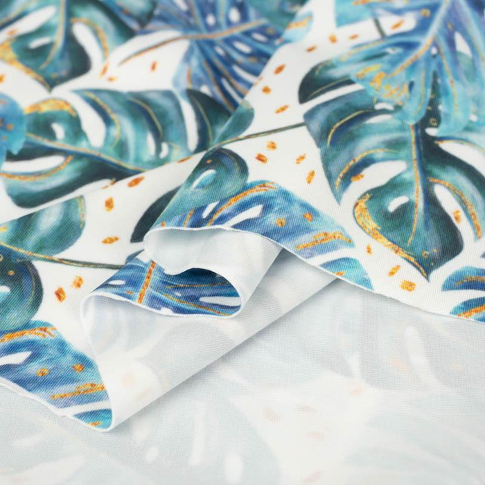 MONSTERA pat. 4 / white - swimsuit lycra