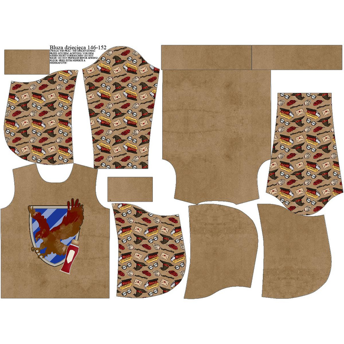 KINDER HOODIE - WAPPEN Ms. 3 (ZAUBERSCHULE) - Sommersweat (110/116)