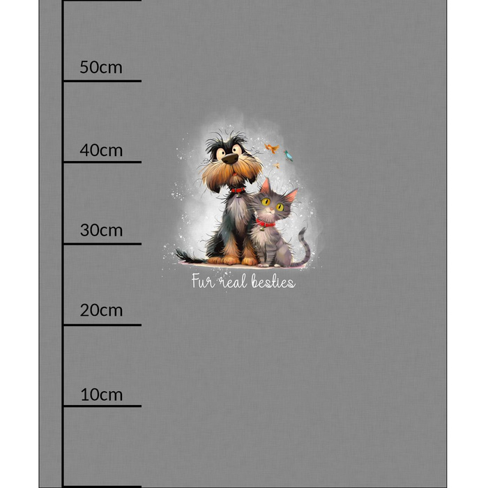 CUTE ANIMALS wz.14 - panel (60cm x 50cm)  Cotton muslin