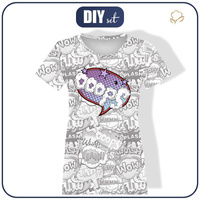 DÁMSKÉ TRIČKO - KOMIKS / ooops (fialový - červený) - single jersey S