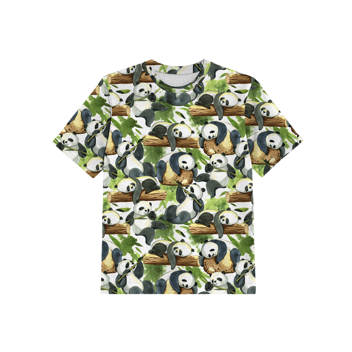 2-PACK - KID’S T-SHIRT - PANDAS AND DINO - sewing set (128/134)