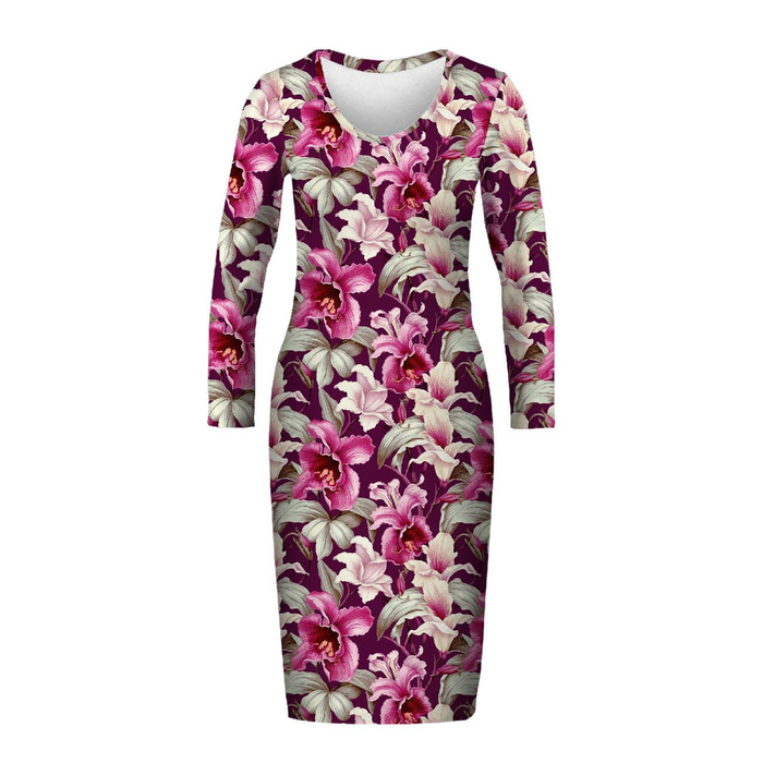 PENCIL DRESS (ALISA) - EXOTIC ORCHIDS pat. 8 - sewing set M