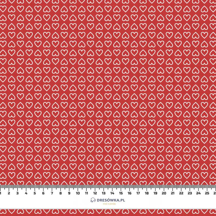 HERZEN (KONTUR) m. 2 / rot (WALENTINESMIX) - Baumwoll Webware