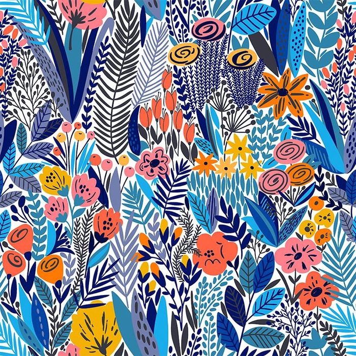 BUNTE WIESE- Polster- Velours