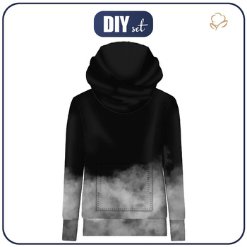 HYDROPHOBIC HOODIE UNISEX - SMOKE - sewing set