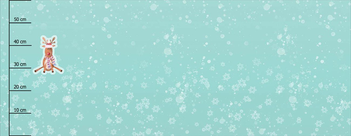 RENTIER / SCHNEEFLOCKEN (WEIHNACHTSRENTIERE) - panoramisches Paneel (60 x 155cm)