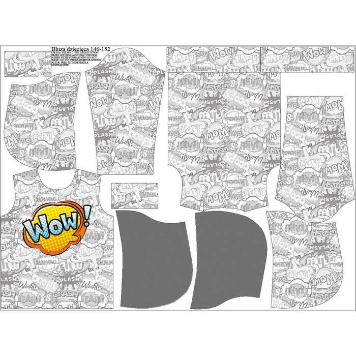 KID'S HOODIE (ALEX) - COMIC BOOK / wow - looped knit fabric (110/116)