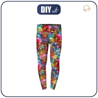 GIRLS THERMO LEGGINGS (DORA) - alcohol ink wz.17 RAINBOW - sewing set 140