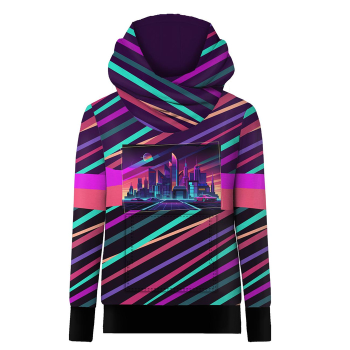 HYDROPHOBIC HOODIE UNISEX - NEON GALAXY pat.7 - sewing set