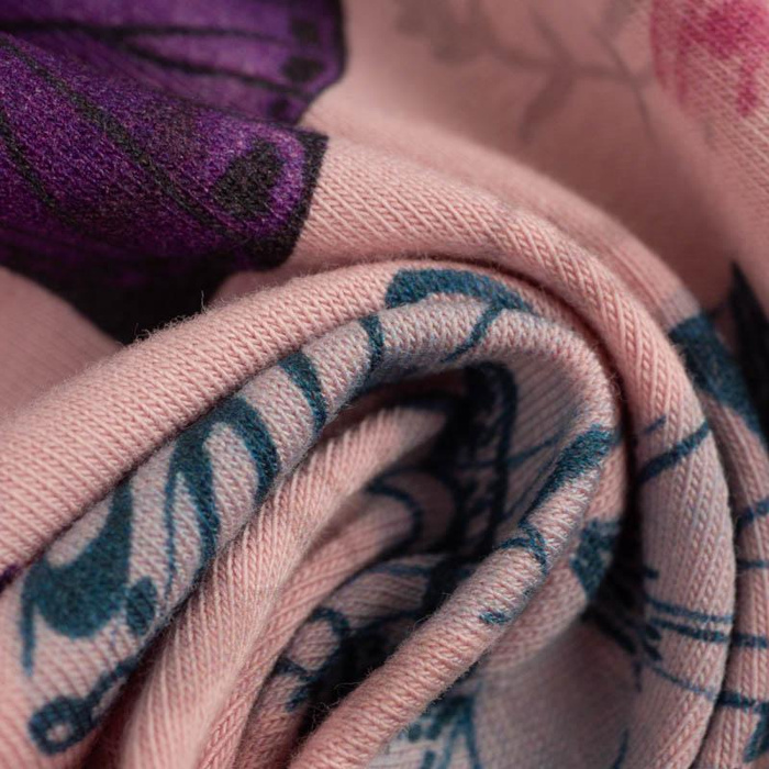 BUTTERFLIES PAT. 5 (PURPLE BUTTERFLIES) / B-05 rose quartz - Single Jersey 