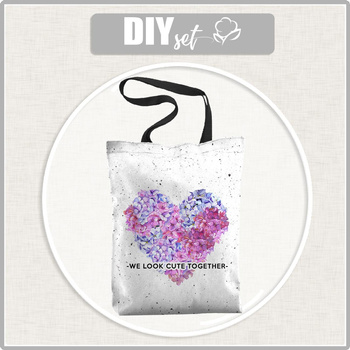 SHOPPER BAG - WE LOOK CUTE TOGETGER - Waterproof woven fabric - sewing set