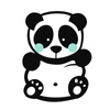 PANDA / MINT size "M" 50x60 cm - white (front) - Cotton woven fabric panel