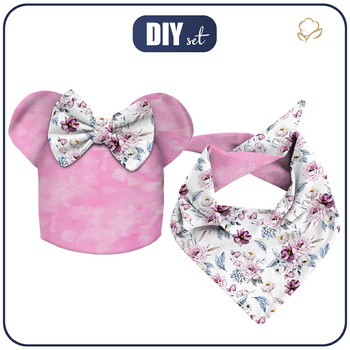 DĚTSKÁ ČEPICE A ŠATKA (MOUSE) - AKVARELOVÁ KYTICE vz. 2 48-50