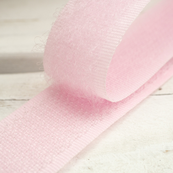 Suchý zip samolepící 20mm světlorůžový komplet