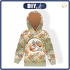KID'S HOODIE (ALEX) - AUTUMN LEAVES (AUTUMN IN THE FOREST) - looped knit fabric (134/140)