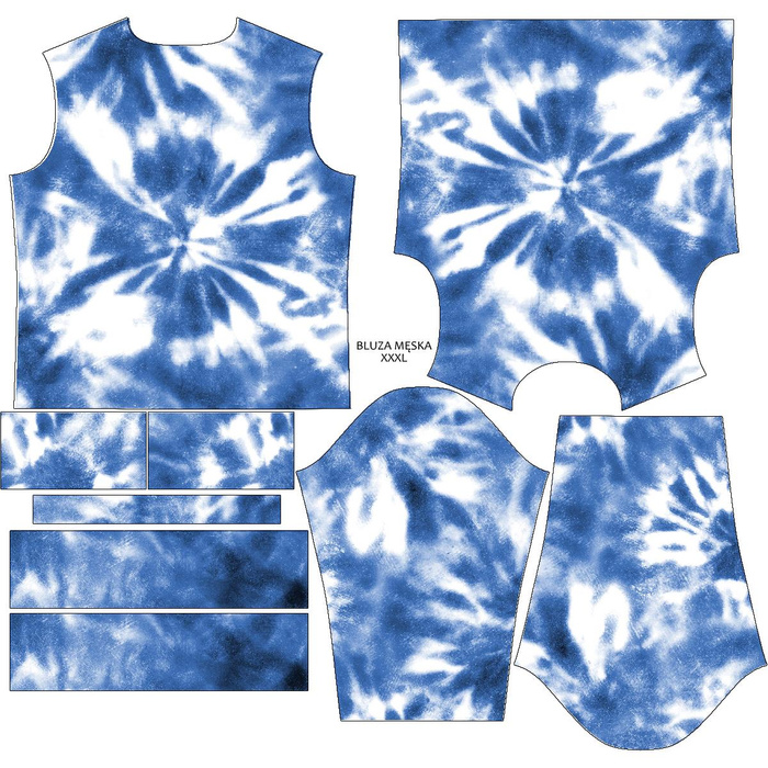 PÁNSKÁ MIKINA (OREGON) - BATIKA vz. 2 / classic blue - Elastická teplákovina počesaná XXL