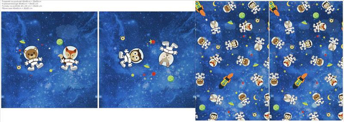 OZDOBNÉ POLŠTÁŘE -  ZVÍŘATA VE VESMÍRU vz. 2