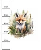 WATERCOLOR FOX - PANEL (60cm x 50cm) tkanina bawełniana