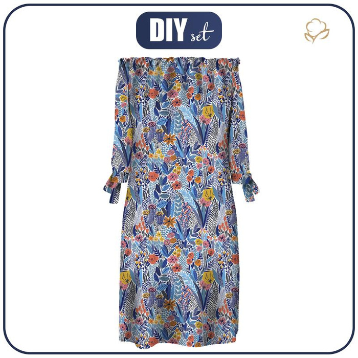 DRESS "CARMEN" - COLORFUL MEADOW - sewing set