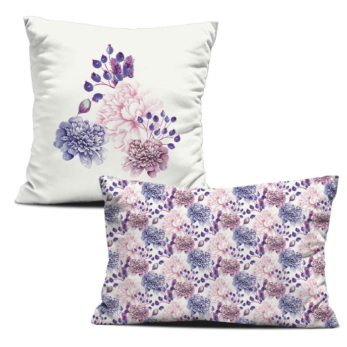 DECORATIVE PILOWS - PURPLE PEONIES (IN THE MEADOW)