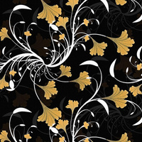 BLÄTTER Ms. 4 (gold) / schwarz - Wintersweat angeraut mit Elastan ITY