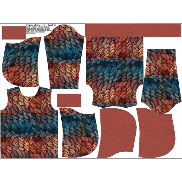 DZIECIĘCA BLUZA Z KAPTUREM (ALEX) -  LEATHER PATTERN WZ.10 - zestaw do uszycia (134/140)