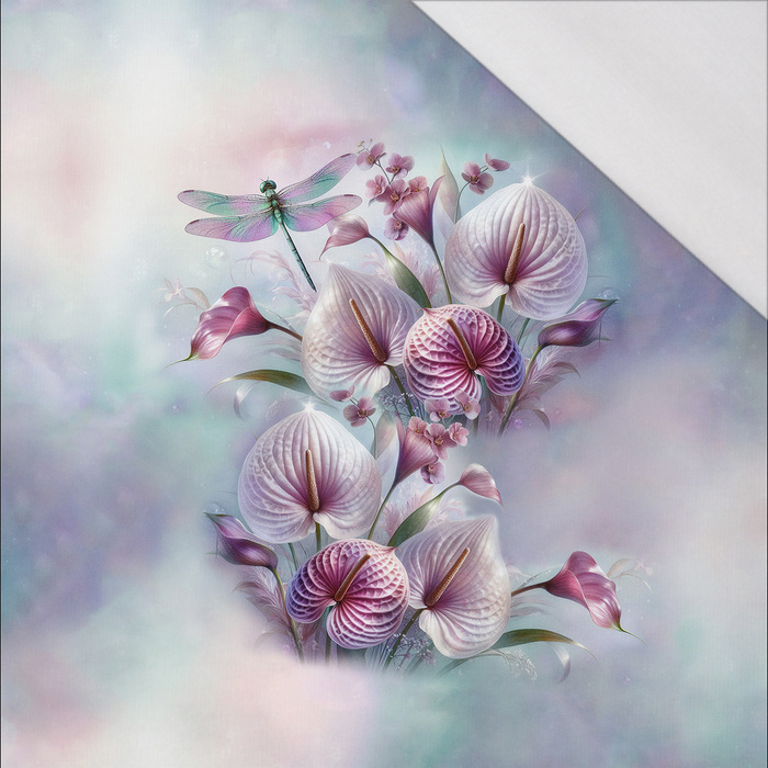 PASTEL BLOOM WZ. 4 - panel (60cm x 50cm) SINGLE JERSEY