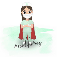 KRANKENSCHWESTER Ms. 2 (REAL HEROES) / weiß - Paneel Wasserabweisende Webware