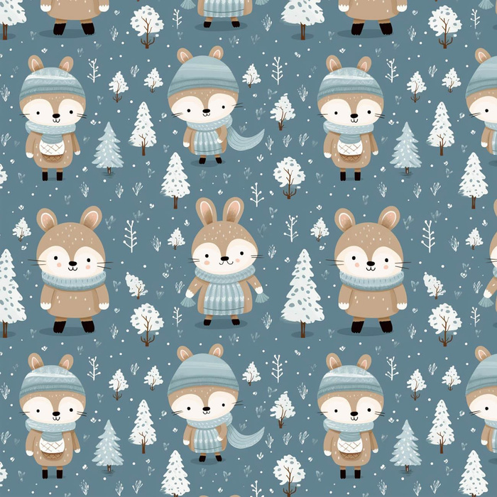 WATERCOLOR WINTER PAT. 6 - Cotton woven fabric