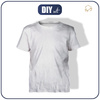 Zestaw DIY – T-shirt dziecięcy z bawełnianej dzianiny RIB JERSEY - BIAŁY (92/98)