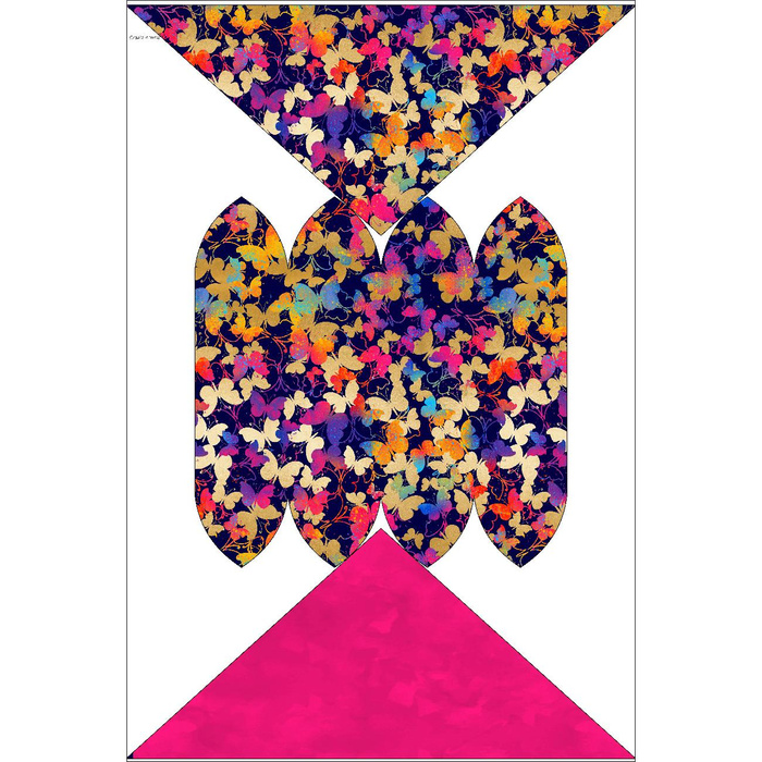 KID'S CAP AND SCARF (CLASSIC) - BUTTERFLIES / colorful 55-58