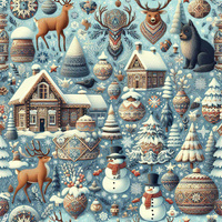 Vintage Christmas wz.21- Welur tapicerski