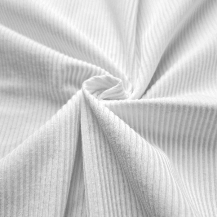 Zestaw DIY – T-shirt dziecięcy z bawełnianej dzianiny RIB JERSEY - BIAŁY (152/158)