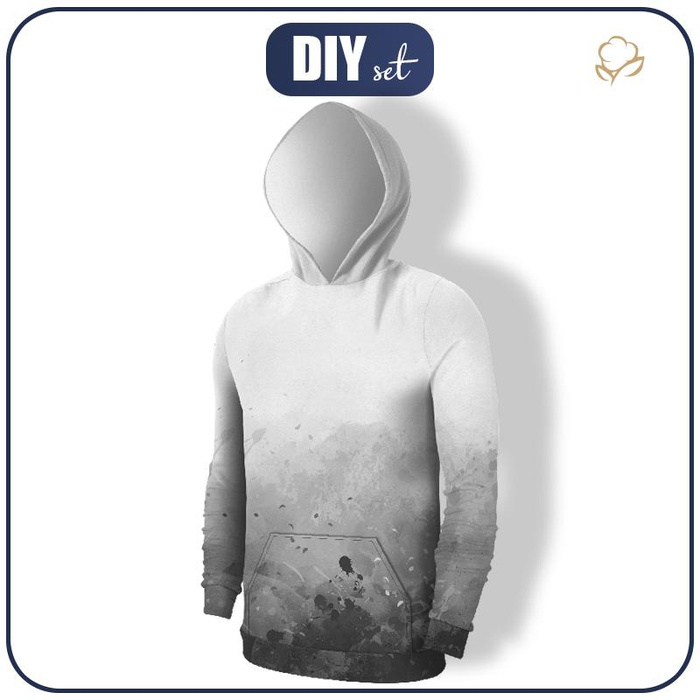 HERREN HOODIE (COLORADO) - KLECKSE (grau) - Nähset M