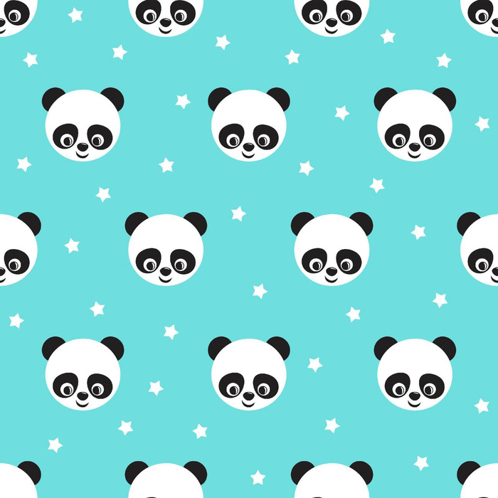 STAR PANDAS - Cotton woven fabric