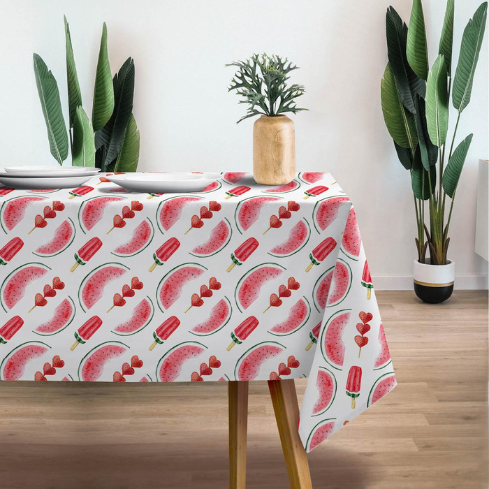 ICE CREAM AND WATERMELONS - Cotton woven fabric