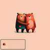 BEARS IN LOVE 1 - panoramic panel softshell (60cm x 140cm)