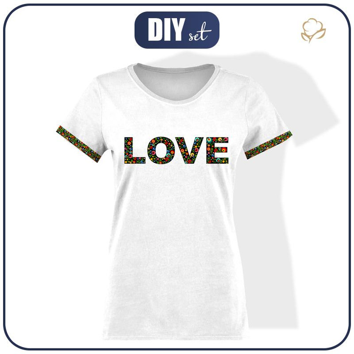 T-SHIRT DAMSKI - LOVE / FOLK  - single jersey L