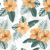 HIBISCUS Pat. 2 / yellow - Cotton woven fabric
