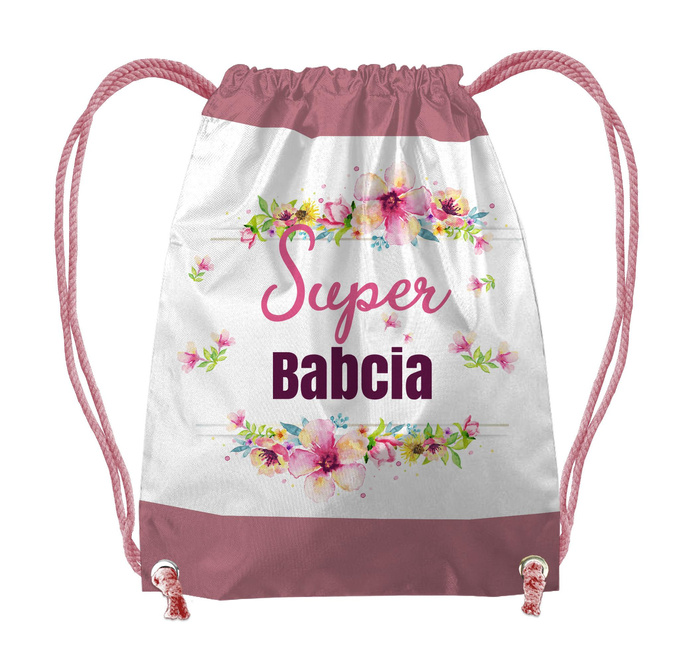 GYM BAG - SUPER BABCIA / pink