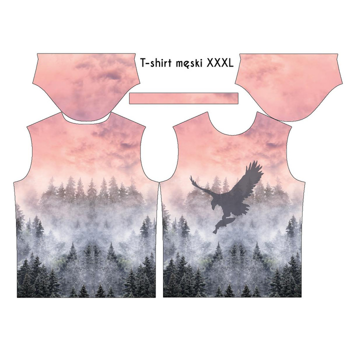 MEN’S T-SHIRT - EAGLE AND MOUNTAINS - single jersey XS